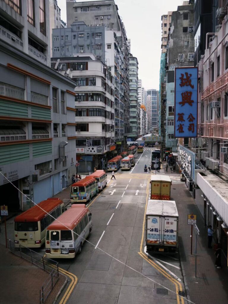 香港 旺角天橋街景